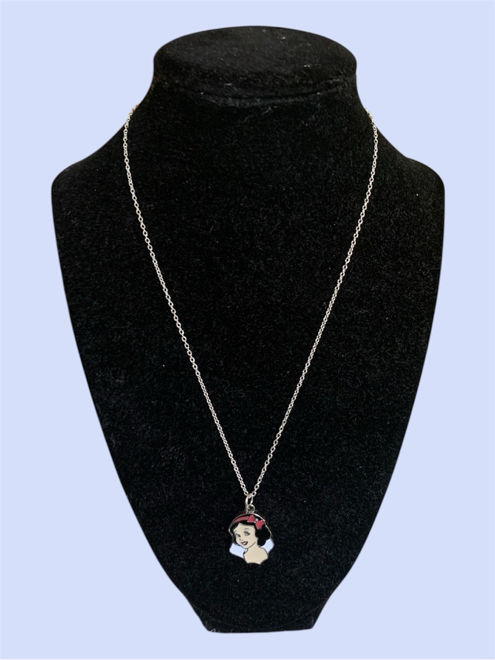 Disney Princess Snow White Enamel Charm Necklace - Silver Silver-Tone Link Chain